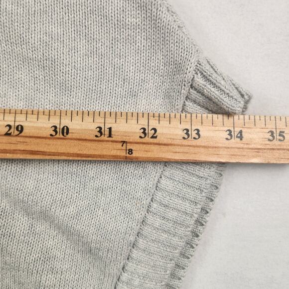 CAbi Cable Knit Poncho Sweater Women Small Gray Cowl Neck Pockets Style 5309 - Picture 12 of 15